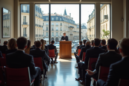 Vente aux enchères immobilière dans un office notarial parisien
