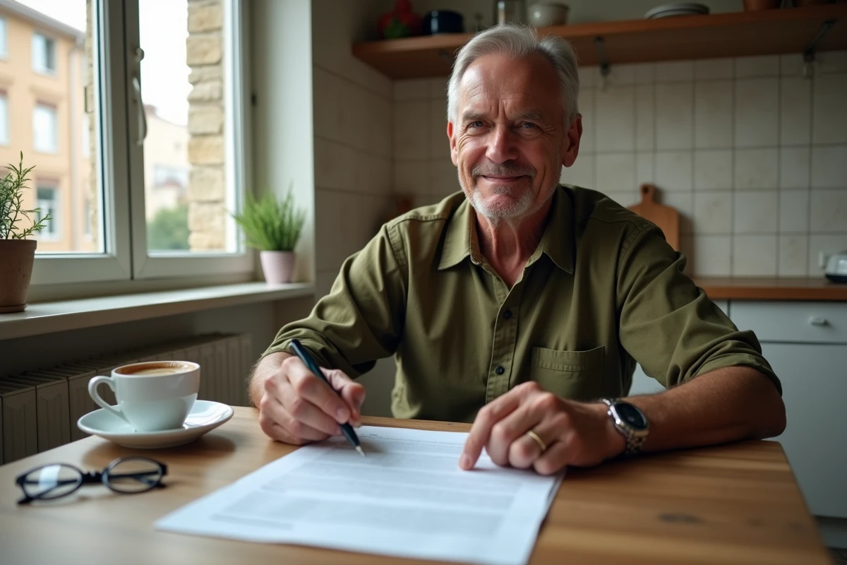 Homme signant un contrat de bail locatif après délai de commission d'attribution de logement en 2026