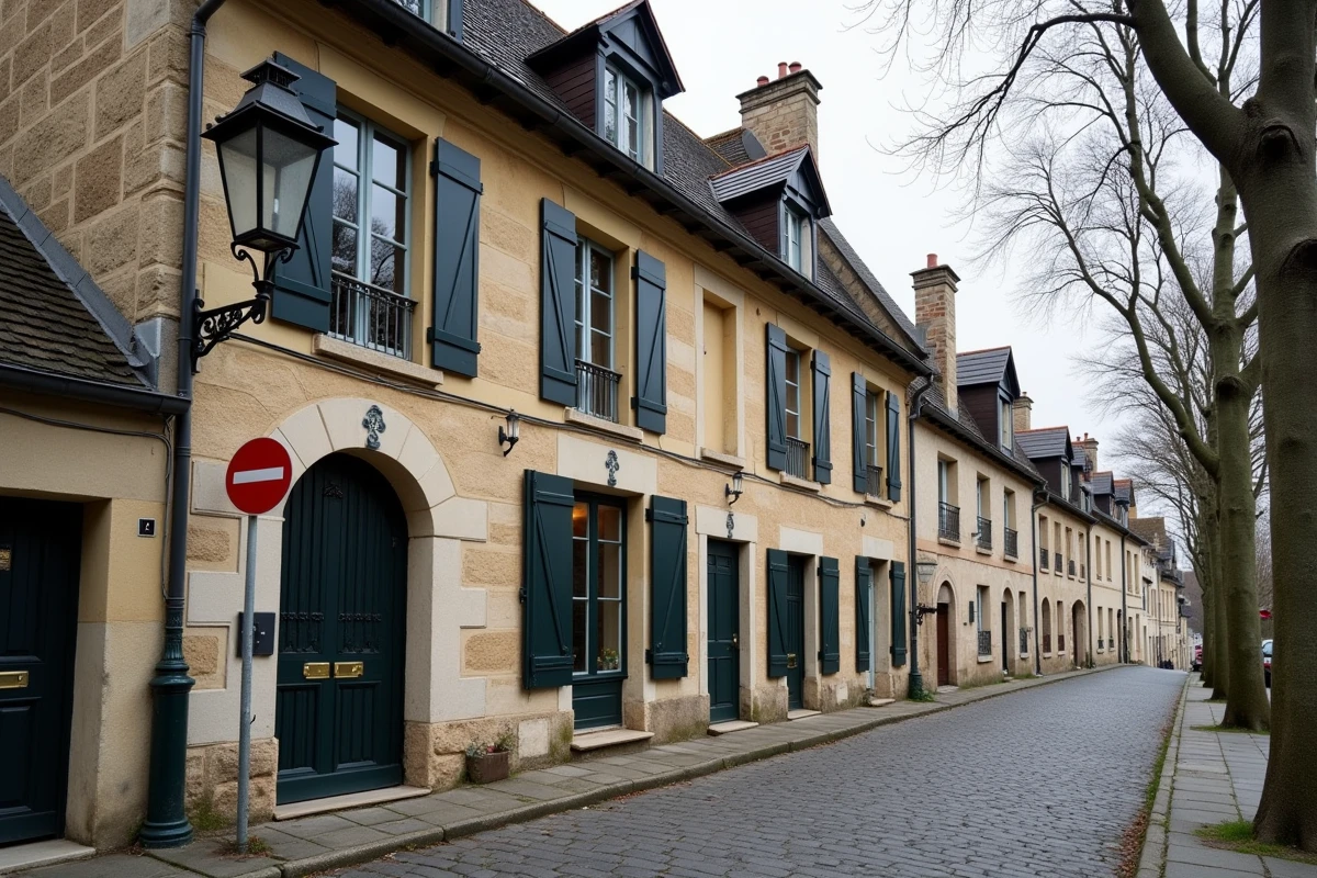 Façade d'une maison traditionnelle en pierre à vendre à Limoges avec panneau d'agence immobilière