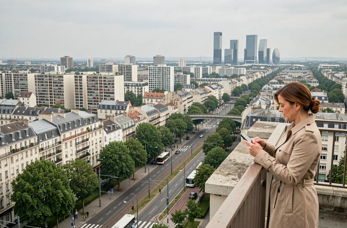 Vue panoramique du quartier de Nanterre avec la Défense en arrière-plan pour illustrer le potentiel d'investissement immobilier